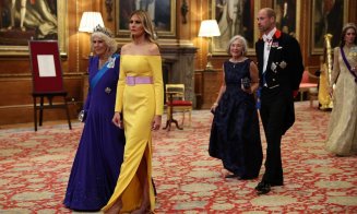 Melania Trump, bombă sexy, la dineul regal din Marea Britanie. Cu umerii goi, în fața regilor, la Palatul Windsor