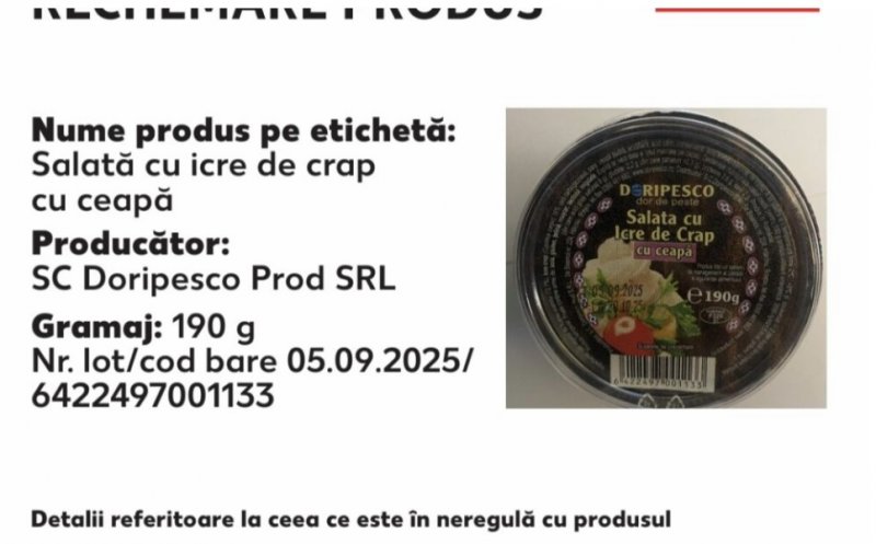 Alertă alimentară. Produs cu bacterie periculoasă, Listeria monocytogenes, retras de Kaufland de la vânzare