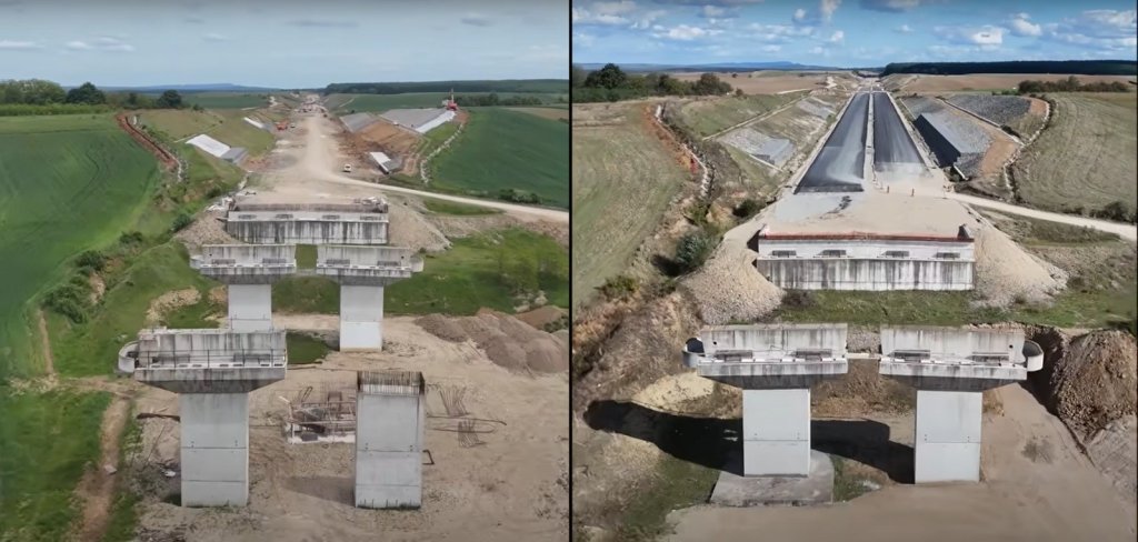 Noi IMAGINI de pe Autostrada Transilvania. Avansul constructorului român pe tronsonul abandonat de Bechtel: "Le trebuie mult curaj"