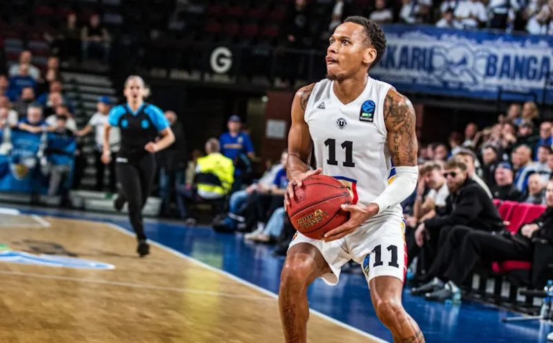 Daron Russell, prestație de senzație în meciul Neptunas Klaipeda - U-BT Cluj-Napoca