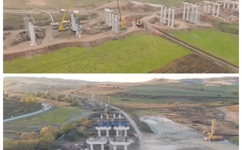 Autostrada Transilvania: IMAGINI cu lucrările la viaductele de pe Lotul Nădășelu – Zimbor. Peste 300 de muncitori și zeci de utilaje pe șantier
