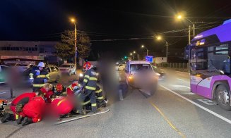 Pieton lovit de o mașină în Cluj-Napoca. Victima a fost intubată și transportată la spital
