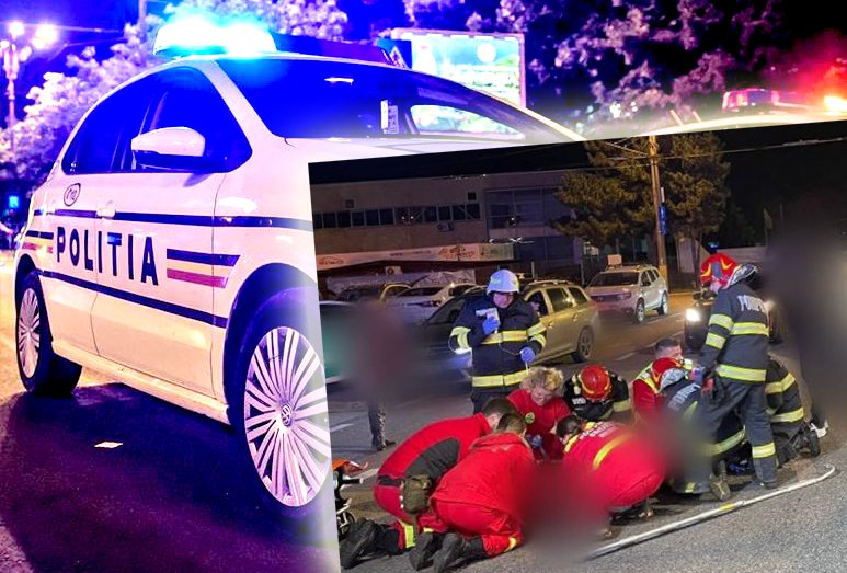 Polițiștii, despre accidentul GRAV cu pietonul lovit de mașină care a fost intubat și transportat la spital: Traversare NEREGULAMENTARĂ