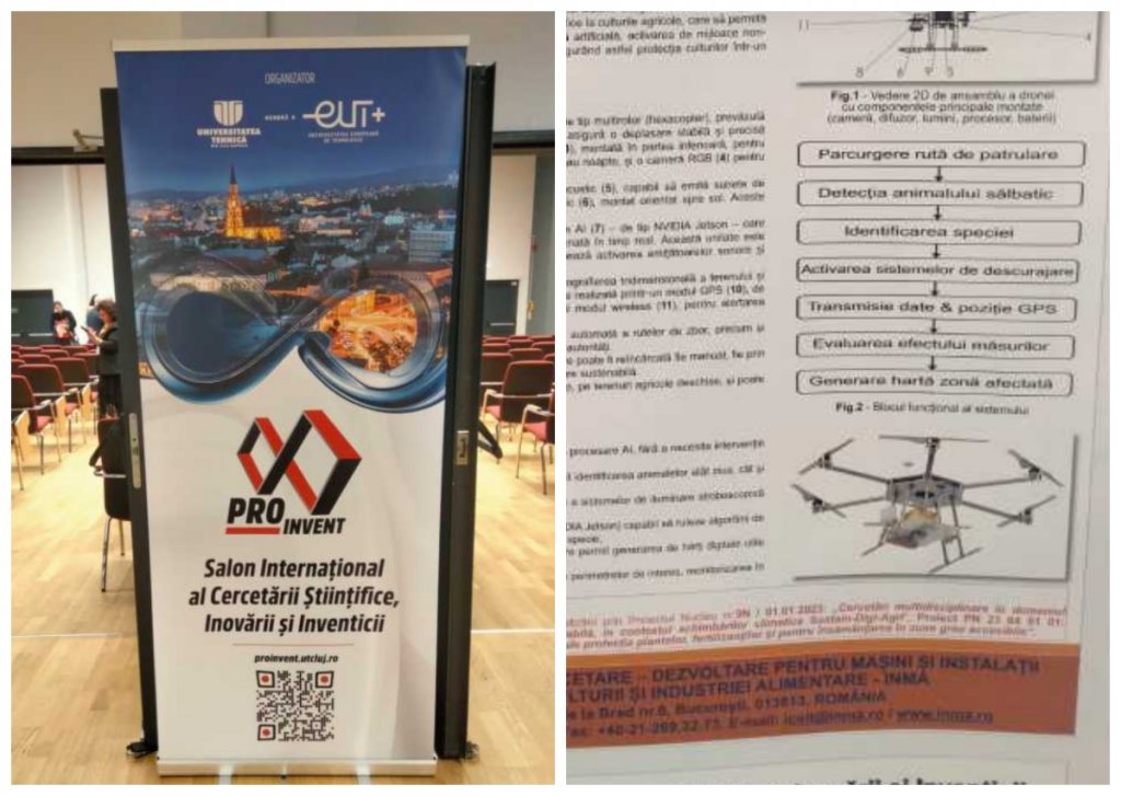 Dronă inteligentă pentru protejarea culturilor agricole, prezentată la Salonul PRO INVENT 2025 de la Cluj-Napoca