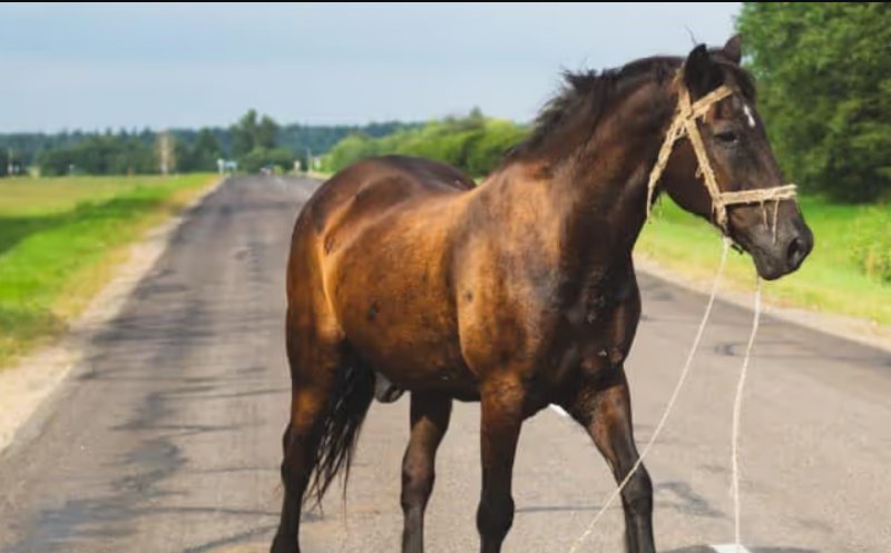 Un șofer din Cluj a lovit mortal un cal apărut brusc pe carosabil