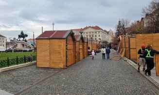 Au început pregătirile pentru Târgul de Crăciun din centrul Clujului. Când are loc marea deschidere