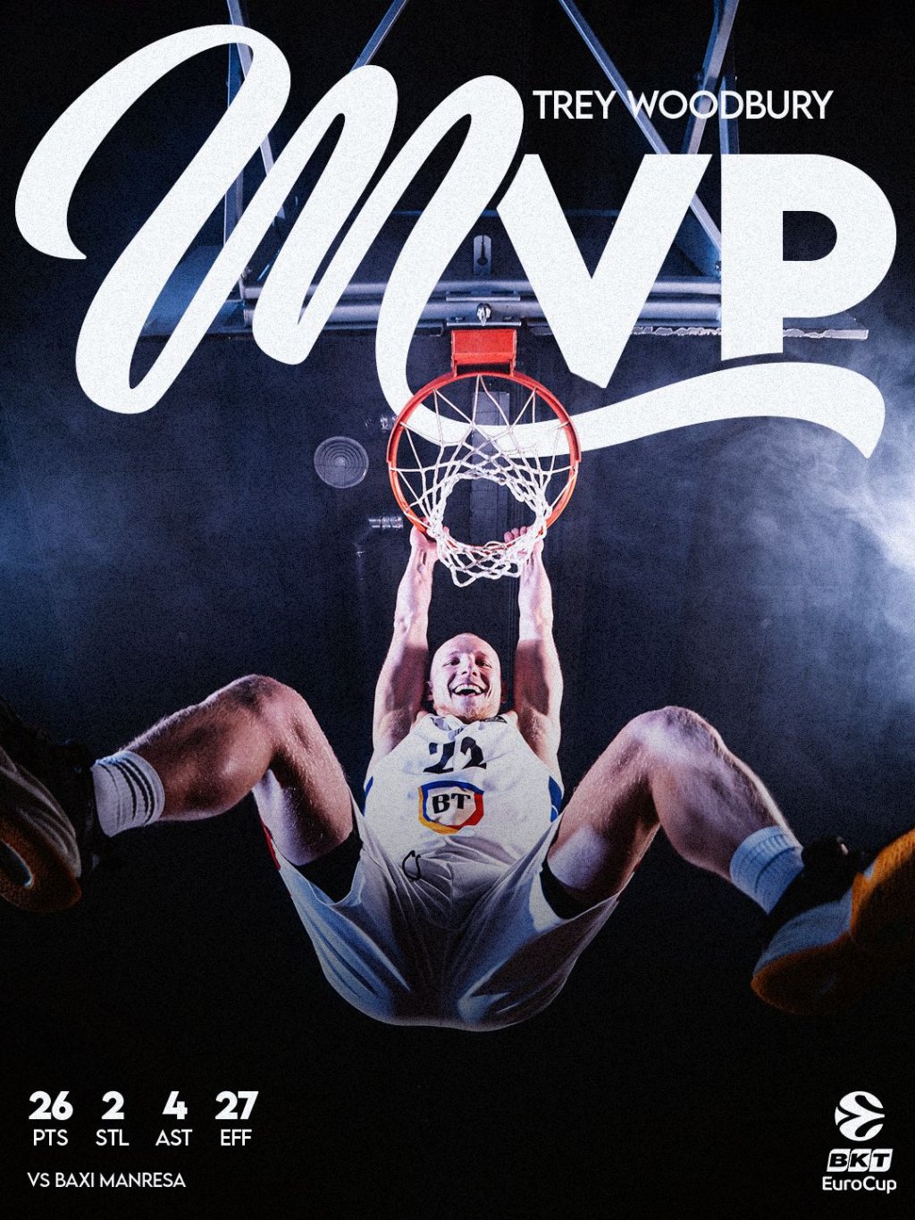 Trey Woodbury, la cea mai bună prestație pentru U-BT: "Este o mare victorie pentru echipă"