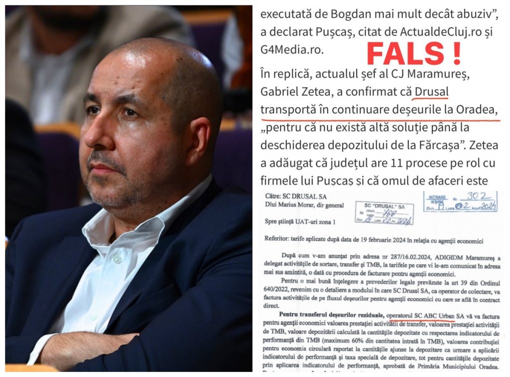 Sile Pușcaș contestă informațiile privind transportul deșeurilor la Oradea și acuză un contract „ilicit” atribuit de Consiliul Județean Maramureș