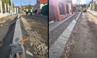 Lucrări pe ultima 100 de metri pe o stradă din Cluj-Napoca: trotuare, borduri, asfalt