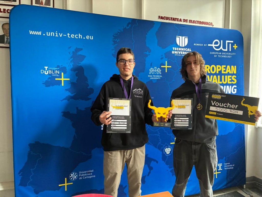 Doi studenți ai UTCN, locul I național la Cloudflight Coding Contest și printre cei mai buni din Europa la concursul cu peste 2.400 de participanți