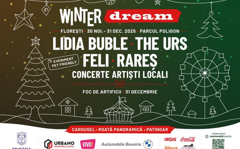 Începe WINTER DREAM Florești. Vor concerta Lidia Buble, The Urs, Feli și Rareș