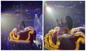 Moment magic la Cluj: Georgiana Lobonț a "zburat" deasupra a 10.000 de oameni în sania lui Moș Crăciun