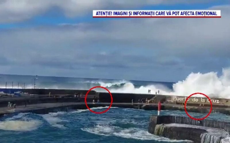 MAE: Doi cetăţeni români, implicaţi în incidentul din Tenerife, produs de un val oceanic uriaş