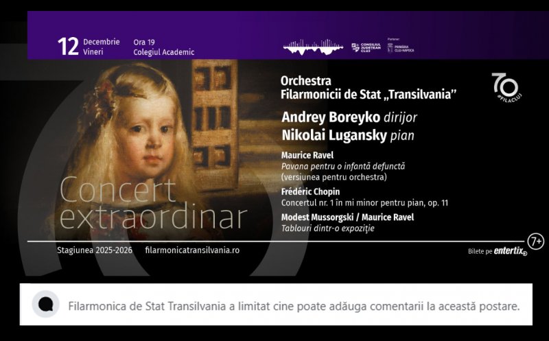 Ambasada Ucrainei condamnă organizarea unui concert cu artiști ruși la Cluj-Napoca: 'Arta, folosită ca paravan pentru a abate atenția de la crimele Rusiei'