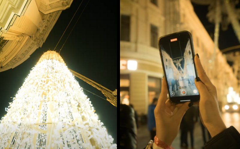 Invitație pe străzile Kogălniceanu și Universității: Instalațiile multimedia de lumini aduc atmosfera de sărbători în inima orașului