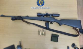 Captură de noapte în Cluj. Un bărbat a fost prins cu o armă de vânătoare și muniție în mașină