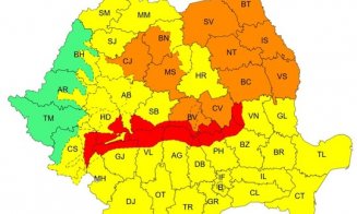 Cod roşu de vânt și viscol în mai multe regiuni, iar în altele portocaliu / Vântul poate ajunge la peste 120 de km/h