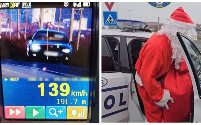 "Cadou" de Crăciun de la polițiștii clujeni: un șofer începător, prins cu peste 130 km/h, a fost lăsat pieton. Dar să vezi ce amendă zdravană a primit