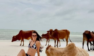 Georgiana Lobonț, poze sexy... cu vacile. Pe o plajă din Zanzibar