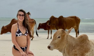 Georgiana Lobonț, poze sexy... cu vacile. Pe o plajă din Zanzibar
