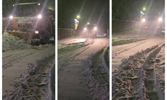 Primăria Jucu a trecut la treabă: Străzile acoperite de zăpadă, curățate de la primele ore ale dimineții