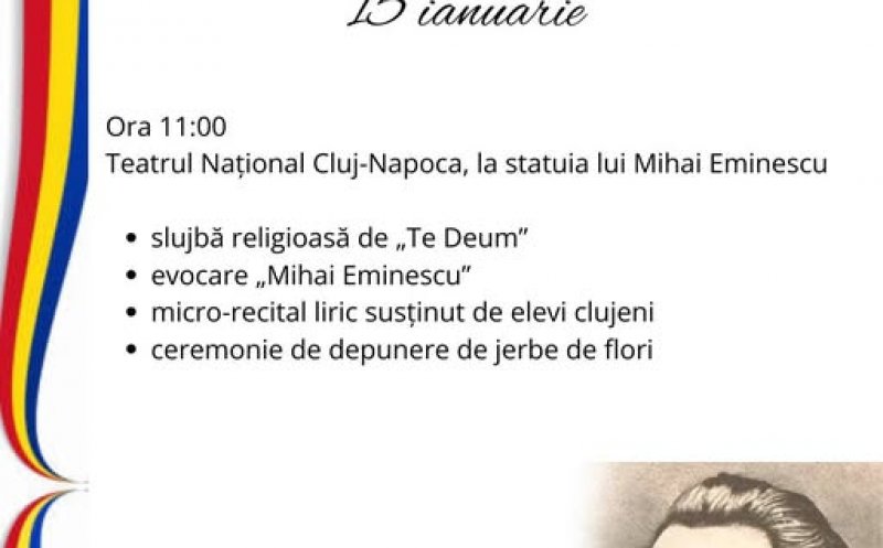 15 Ianuarie: Manifestări dedicate Zilei Culturii Naționale la Cluj-Napoca