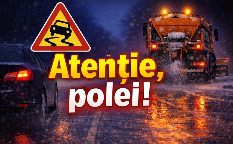 Atenție, șoferi! Risc de polei în județul Cluj. A fost emis COD GALBEN