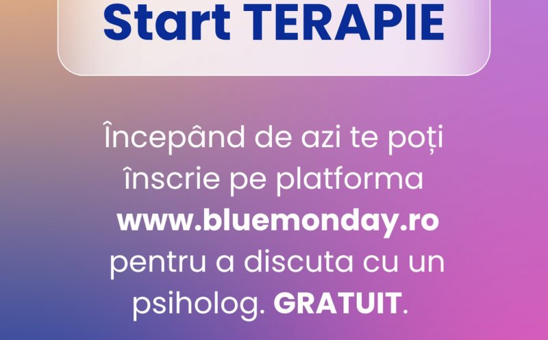 Blue Monday revine în 2026 - 3 ore gratuite de terapie și 3 coferințe cu specialiști pe tema “Ce nu ne poate lua AI-ul azi?”