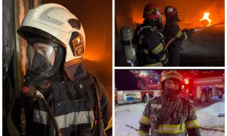 Imagini din prima linie: Intervenție-maraton de 13 ore a pompierilor clujeni la incendiul devastator din Iclod