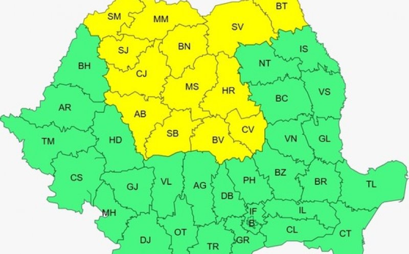 Ger noaptea şi dimineaţa, precipitaţii mixte, polei şi vânt puternic, până vineri dimineaţă/ Clujul rămâne sub COD Galben