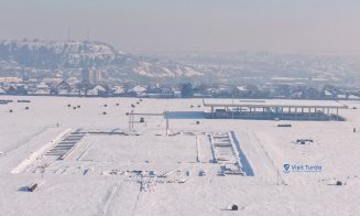 IMAGINI spectaculoase de iarnă cu Castrul Roman de la Turda
