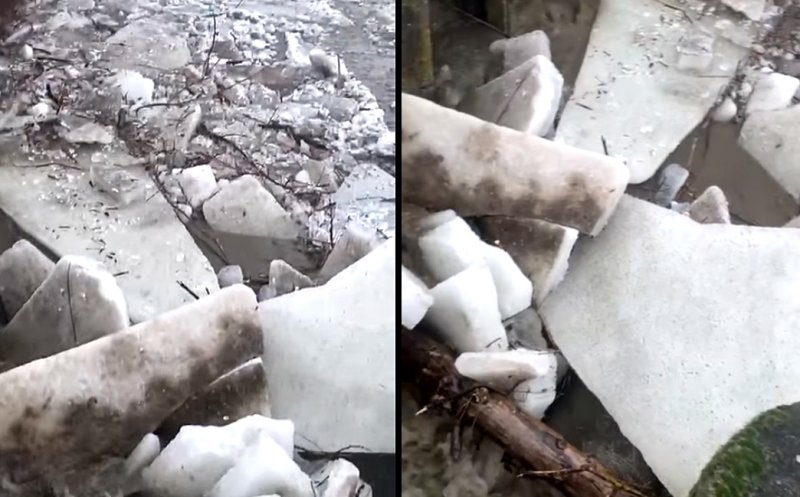 Pod de gheață de 10 km lungime pe Someș! Recomandări pentru populația din zonele riverane