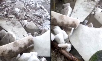 Pod de gheață de 10 km lungime pe Someș! Recomandări pentru populația din zonele riverane