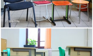 Primăria Turda clarifică controversele legate de noul mobilier școlar. „Schimbăm blaturile meselor și păstrăm scaunele ergonomice, conforme cu standar