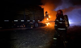 Incendiu pe centura Vâlcele–Apahida: Un TIR, cuprins de flăcări. De la ce a pornit focul