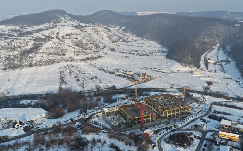 Șantierul viitorului Muzeu de Istorie al Transilvaniei din Florești, surprins din dronă:  60% din lucrări finalizate