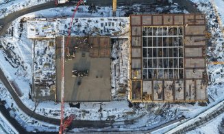 Șantierul viitorului Muzeu de Istorie al Transilvaniei din Florești, surprins din dronă:  60% din lucrări finalizate