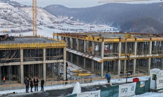 Șantierul viitorului Muzeu de Istorie al Transilvaniei din Florești, surprins din dronă:  60% din lucrări finalizate