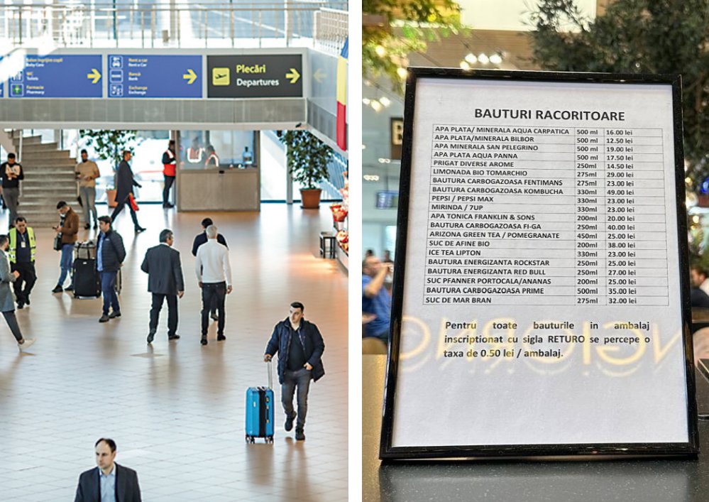După ce Alin Tișe se revolta de „tâlhăria” de la Otopeni, apa devine gratuită pe aeroport