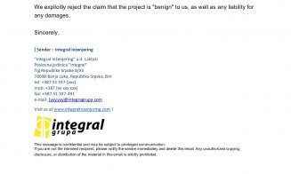 Dovada Integral că a refuzat să se asocieze cu românii de la Dimex pentru Centura Metropolitană