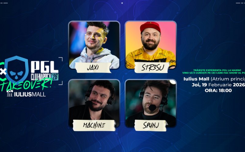 E-gaming și adrenalină la Iulius Mall Cluj: meet & greet și transmisiuni live de la PGL Cluj-Napoca 2026