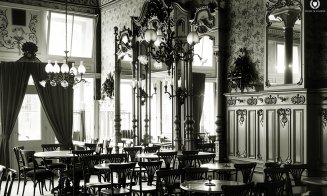 Vechiu Cluj - Interiorul cafenelei Europa (Kikakker), 1901