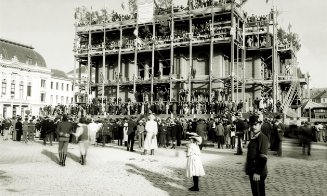 Imagini inedite din vechiul Cluj - construcția actualului Teatru Național