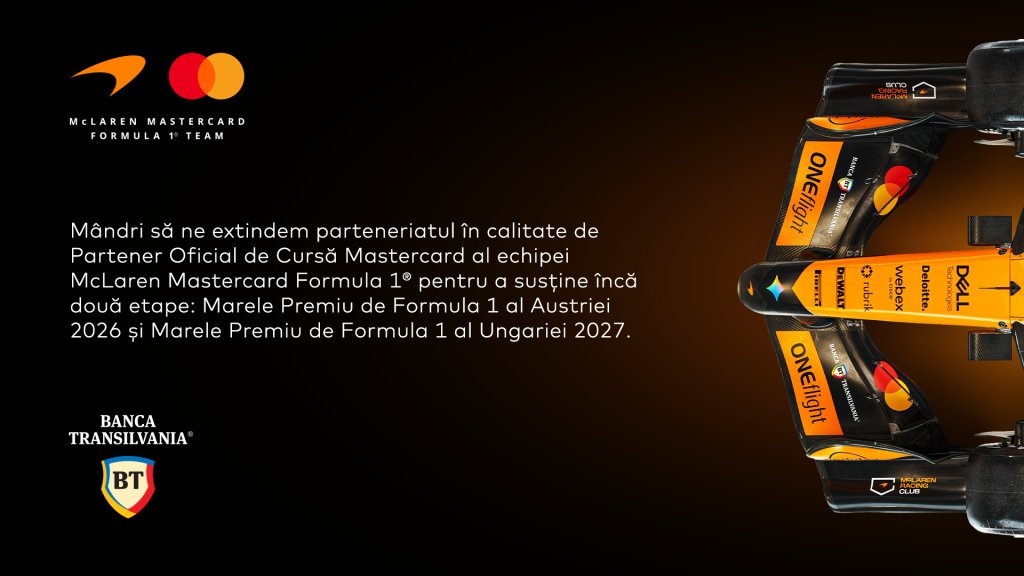 Clujul rămâne în Formula 1 prin Banca Transilvania: parteneriatul cu McLaren, reînnoit și extins în 2026