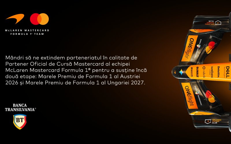 Clujul rămâne în Formula 1 prin Banca Transilvania: parteneriatul cu McLaren, reînnoit și extins în 2026