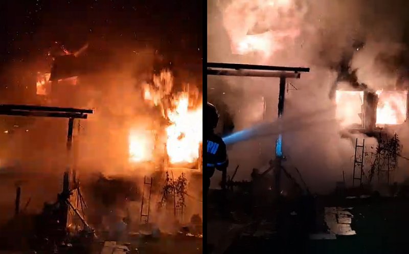 Cabană din zona de munte a Clujului, mistuită de flăcări / CAUZA incendiului