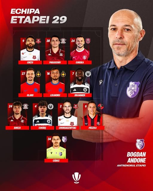 Doi jucători de la "U" și unul de la CFR, incluși &icirc;n echipa ideală a etapei din Superligă