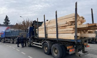 Polițiștii clujeni nu duc lipsă de ”clienți” în trafic: Vizați sunt și transportatorii de lemn / Amenzi de 52.000 de lei