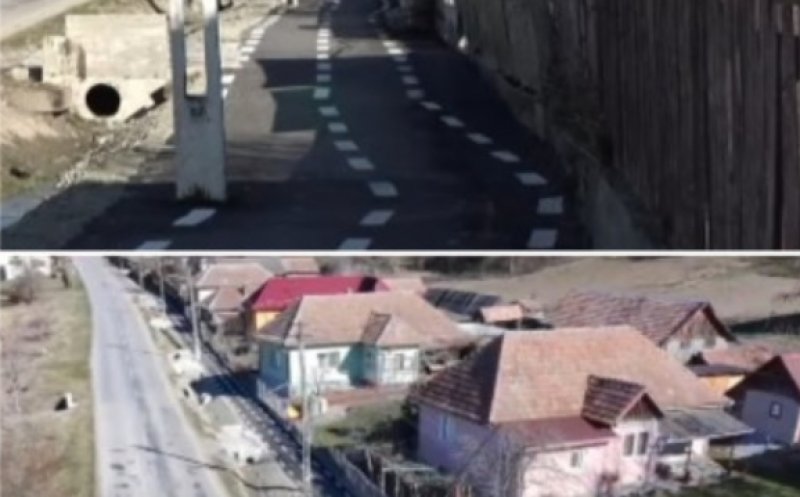 Comună din Cluj fără trotuare, dar cu pistă de biciclete strâmbă și denivelată. Localnicii i-au găsit repede întrebuințare