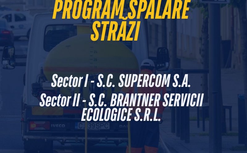 Programul de spălare a străzilor din municipiul Cluj-Napoca